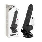 Basecock - Realistischer Vibrator mit Fernbedienung Schwarz mit Hoden 19.5 cm-x-4 cm