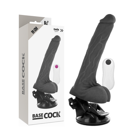 Basecock - Realistischer Vibrator mit Fernbedienung Schwarz 19 cm-x-4 cm