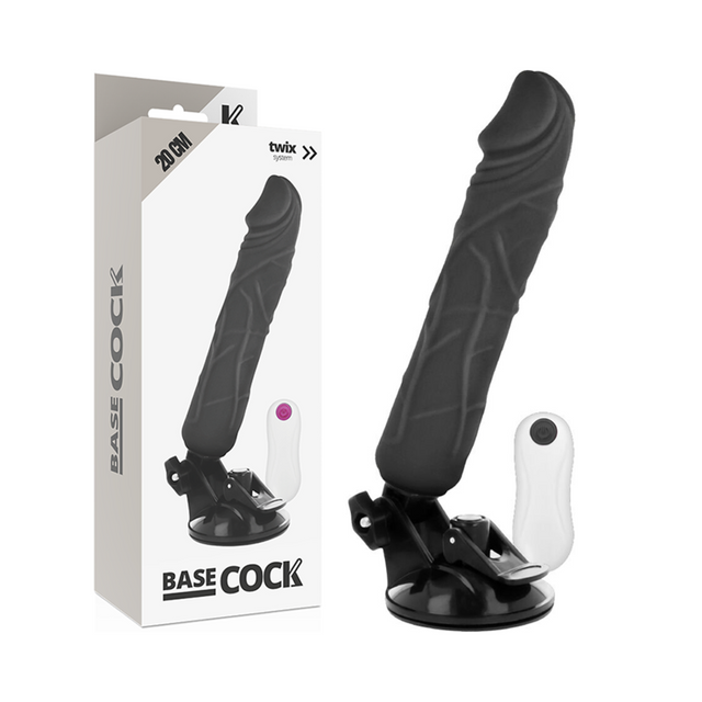 Basecock - Realistischer Vibrator mit Fernbedienung Schwarz 20 cm-x-4 cm