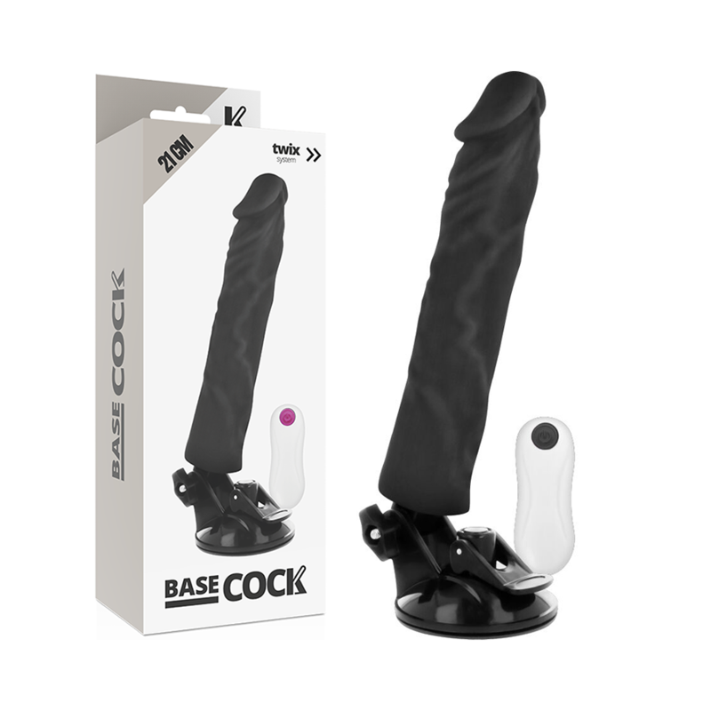 Basecock - Realistischer Vibrator mit Fernbedienung Schwarz 21 cm-x-4 cm