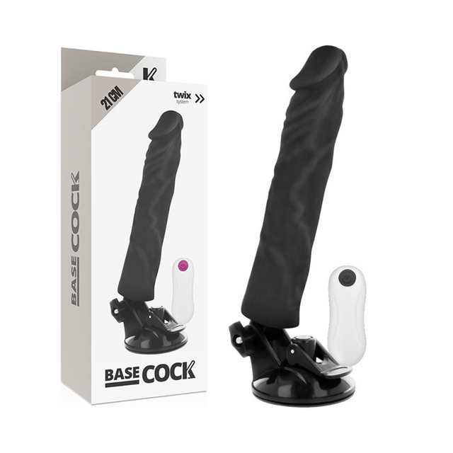 Basecock - Realistischer Vibrator mit Fernbedienung Schwarz 21 cm-x-4 cm