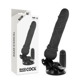 Basecock - Realistischer Vibrator mit Fernbedienung Schwarz 19.5 cm-x-4 cm