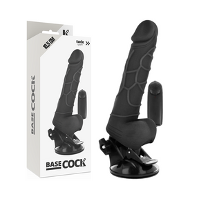 Basecock - Realistischer Vibrator mit Fernbedienung Schwarz 18.5 cm-x-4 cm