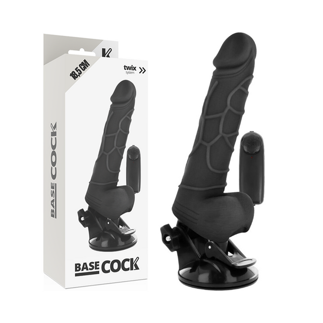 Basecock - Realistischer Vibrator mit Fernbedienung Schwarz 18.5 cm-x-4 cm