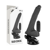 Basecock - Realistischer Vibrator mit Fernbedienung Schwarz mit Hoden 20 cm-x-4 cm