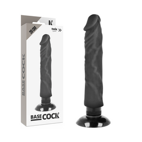 Basecock - Realistischer Vibrator 2-1 Schwarz 20 cm-x-4 cm