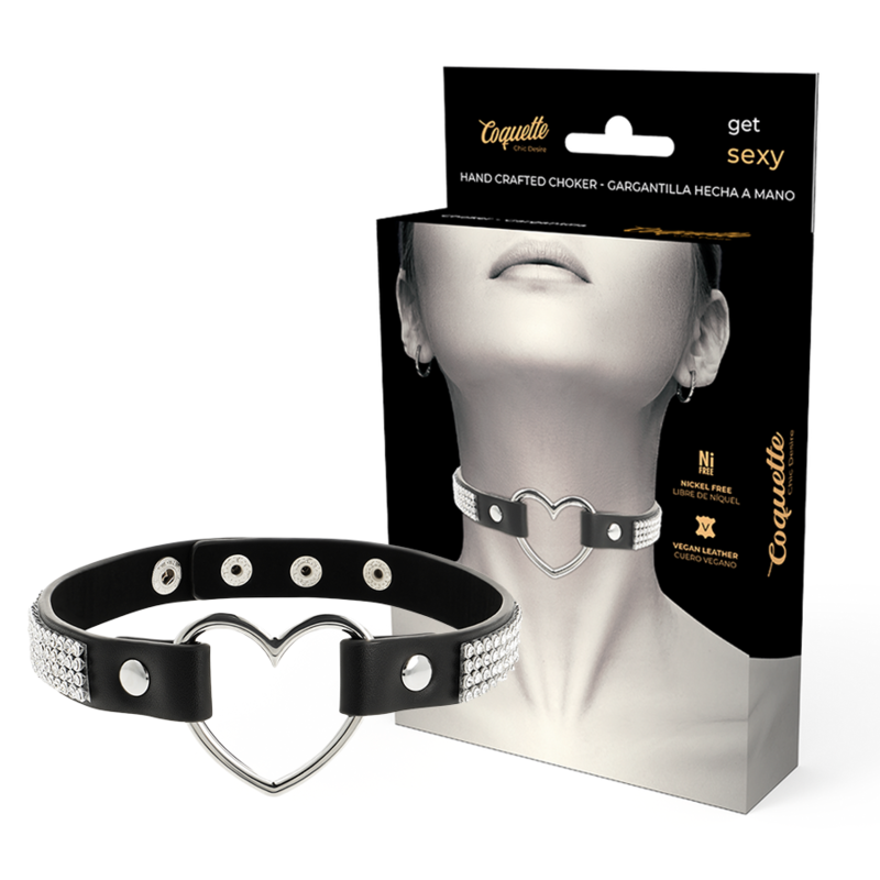 Coquette Chic Desire - Veganes Leder-Halsband mit Herz