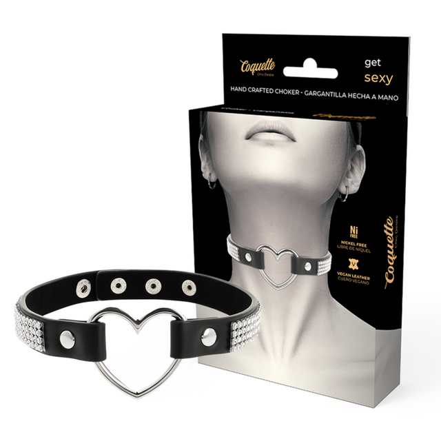 Coquette Chic Desire - Veganes Leder-Halsband mit Herz