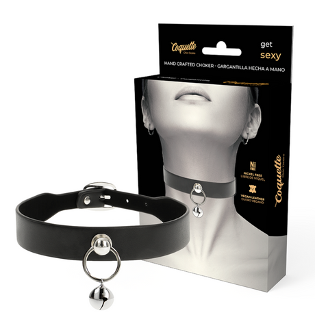 Fetisch-Toy Chic Desire Vegane Leder-Halskette Damen-Accessoire Rassel/Reifen