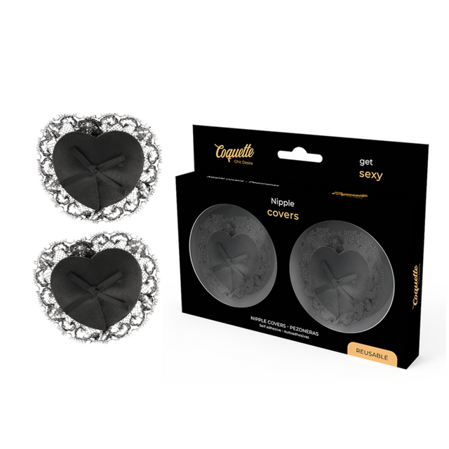 Coquette Chic Desire - Nippelabdeckungen aus Schwarzer Spitze