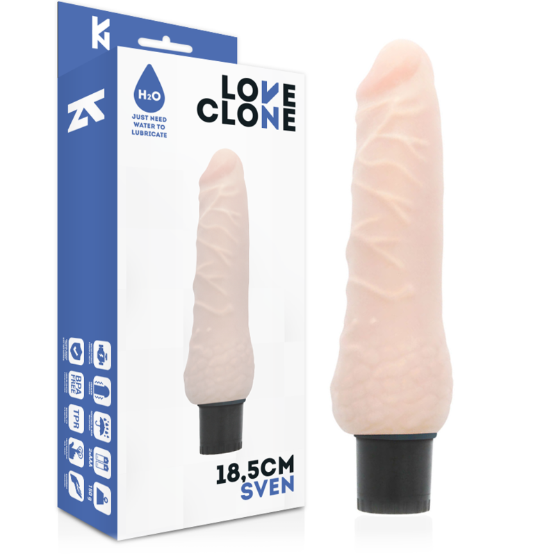 Loveclone - Sven Selbstschmierender Vibrator 18.5 cm-x-3.3 cm