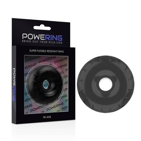 Powering - Super Flexibler und Widerstandsfähiger Penisring 5 cm Pr08 Schwarz