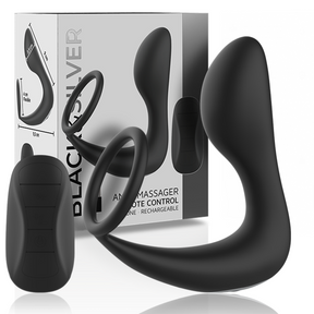 Black&Silver - Analmassager mit Fernbedienung, Wiederaufladbares Silikon Schwarz