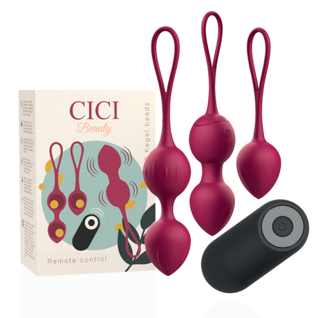 Vibrator Premium Silikon 3 Vibrierende Kegelperlen Fernbedienung Gold