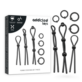 Addicted Toys - Flexibles Silikon-Cockring-Set 7-Teilig
