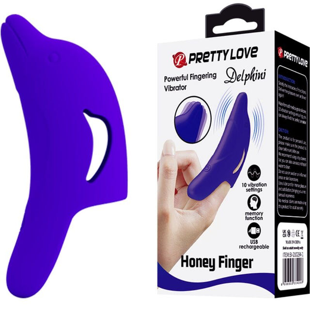 Pretty Love - Delphini Leistungsstarker Dunkelblauer Fingerstimulator