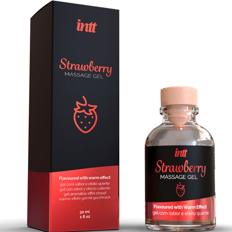 Intt Massage & Oral Sex - Massagegel mit Heissem Effekt Erdbeergeschmack