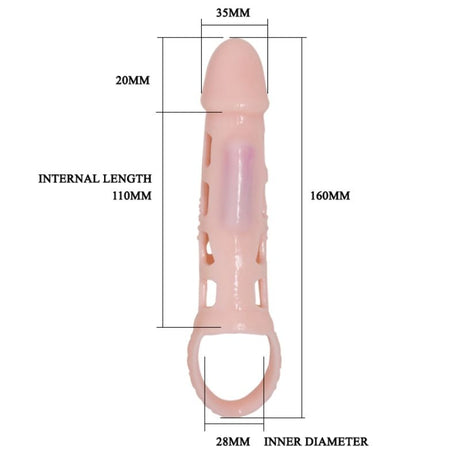 Penishülle Harrison Penis Extender Cover mit Vibration und Riemen 13,5 cm.6