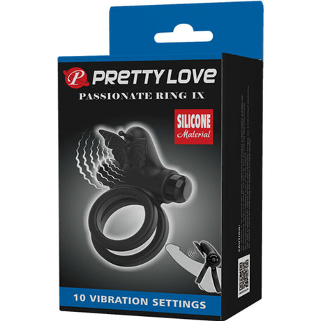 Pretty Love - Doppelvibrierring mit Schwarzem Stimulator