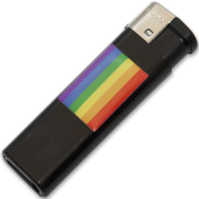 Pride - Feuerzeug Schwarz mit Lgbt Flagge