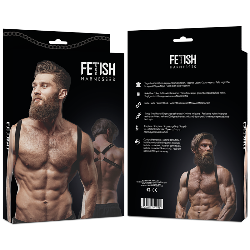 Fetish Submissive Attitude - Rückenharness aus Ökoleder für Herren