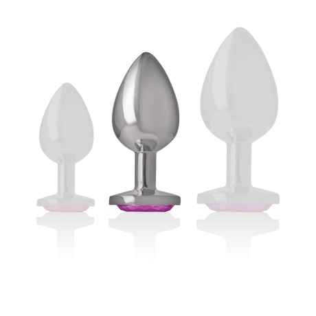 Intense - Aluminium-Metall-Anal-Stecker Rosa Herz Grösse M