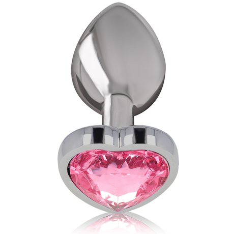Intense - Aluminium-Metall-Anal-Stecker Rosa Herz Grösse M