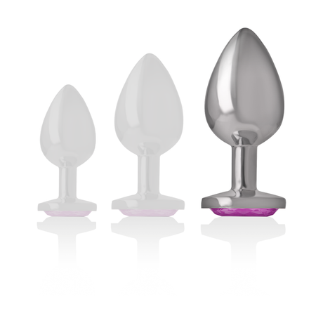 Intense - Aluminium-Metall-Anal-Stecker Rosa Herz Grösse L