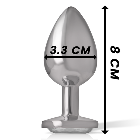 Intense - Aluminium-Metall-Anal-Stecker, Weisses Herz, Grösse M