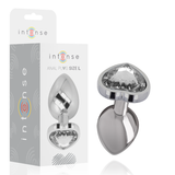 Intense - Analplug Metall Aluminium Weiss Herz Grösse L