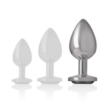 Intense - Analplug Metall Aluminium Weiss Herz Grösse L