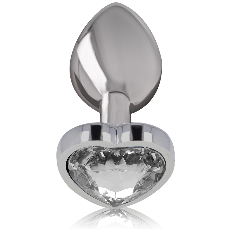 Intense - Analplug Metall Aluminium Weiss Herz Grösse L