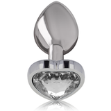 Intense - Analplug Metall Aluminium Weiss Herz Grösse L