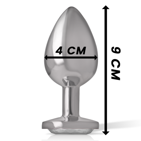 Intense - Analplug Metall Aluminium Weiss Herz Grösse L