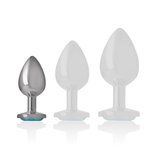 Intense - Aluminium-Metall-Anal-Stecker, Blaues Herz, Grösse S