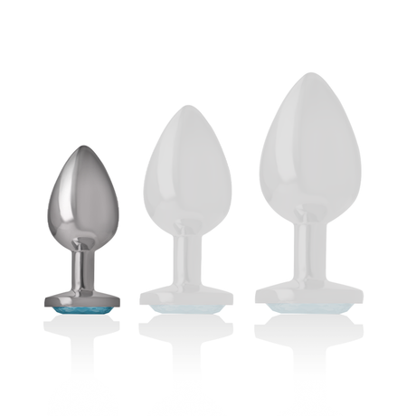 Intense - Aluminium-Metall-Anal-Stecker, Blaues Herz, Grösse S