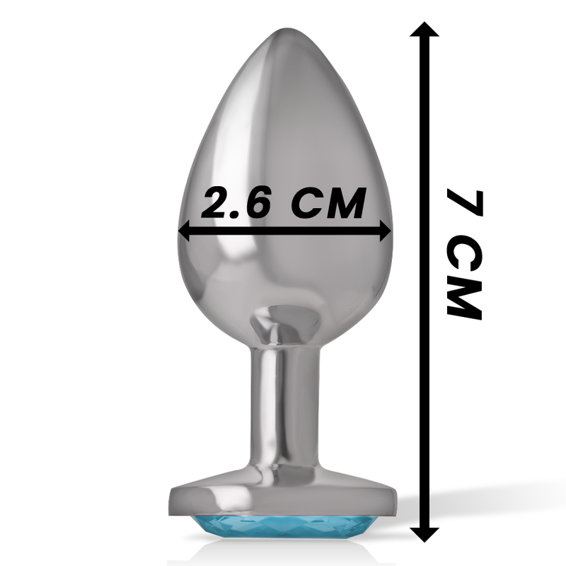 Intense - Aluminium-Metall-Anal-Stecker, Blaues Herz, Grösse S