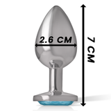 Intense - Aluminium-Metall-Anal-Stecker, Blaues Herz, Grösse S