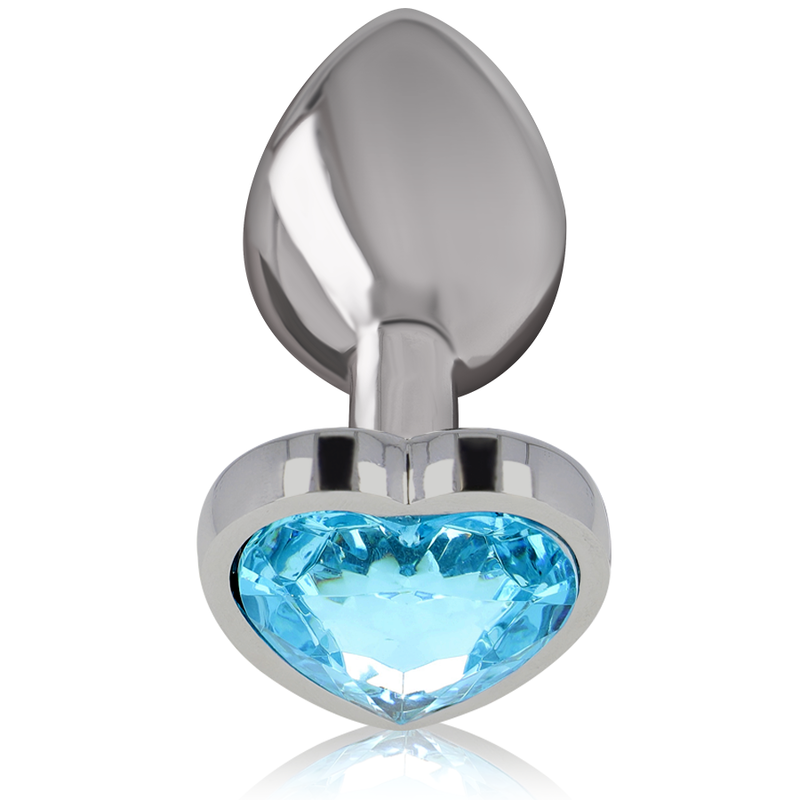 Intense - Aluminium-Metall-Anal-Stecker, Blaues Herz, Grösse S