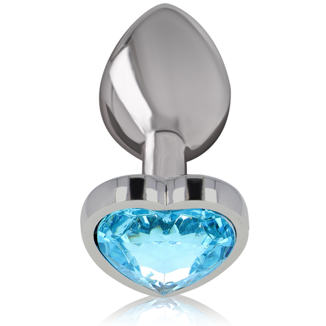 Intense - Aluminium-Metall-Anal-Stecker, Blaues Herz, Grösse S