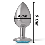 Intense - Aluminium-Metall-Anal-Stecker Blaues Herz, Grösse L
