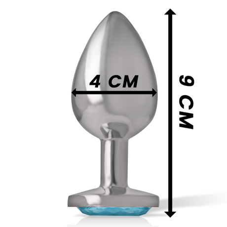 Intense - Aluminium-Metall-Anal-Stecker Blaues Herz, Grösse L