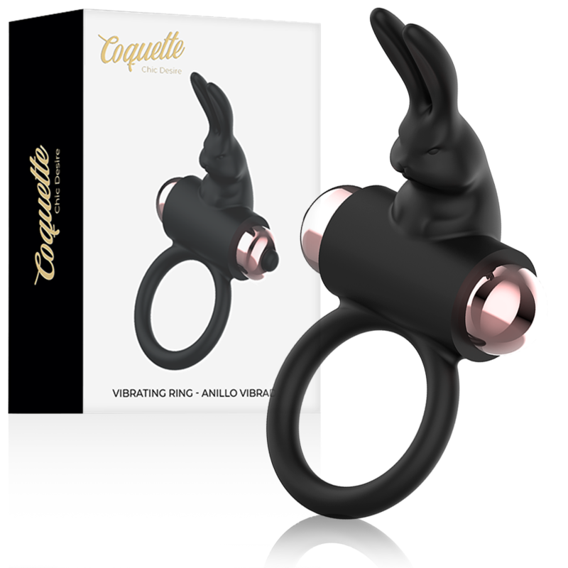 Coquette Chic Desire - Cockring mit Vibrator Schwarz/ Gold