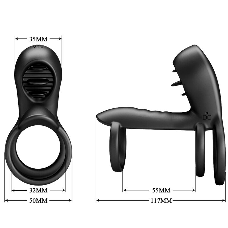 Pretty Love - Jammy Penis-Hülle 12 Vibrationen mit Wiederaufladbarer Silikon-Zunge