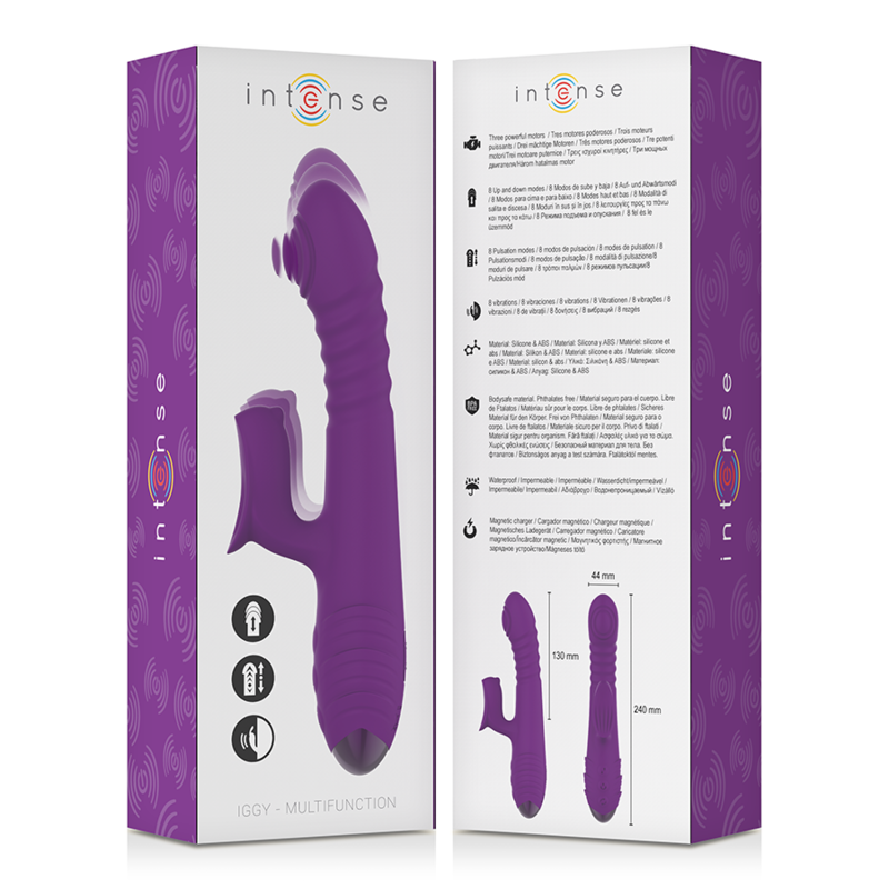 Intense - Iggy Multifunktions-Wiederaufladbarer Vibrator Up & Down mit Klitorelstimulator Lila