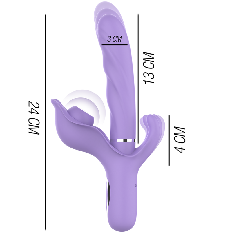 Intense - Billie Multifunktionaler Wiederaufladbarer Saugvibrator mit Lila Druckknopf