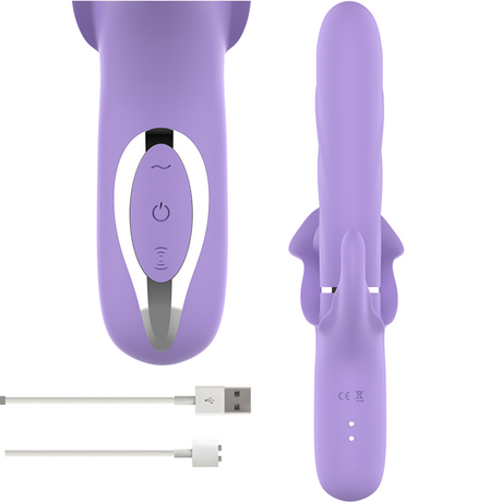 Intense - Billie Multifunktionaler Wiederaufladbarer Saugvibrator mit Lila Druckknopf