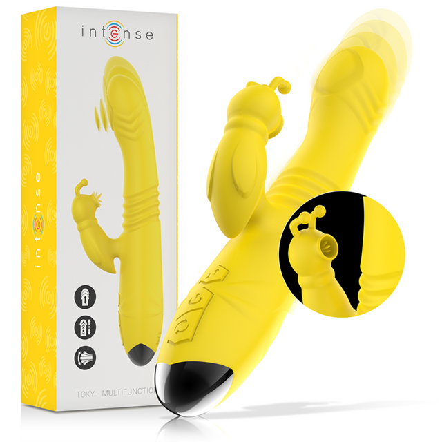 Intense - Toky Multifunktionsvibrator Up & Down mit Klitorelstimulator Gelb