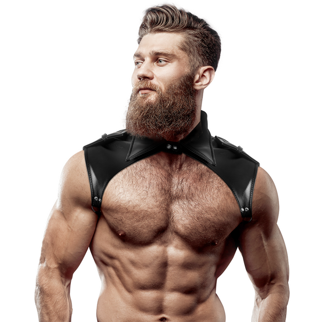 Fetish Submissive Attitude - Herrenbrigade Verstellbarer Halsharness aus Ökoleder