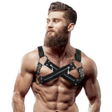 Fetish Submissive Attitude - Verstellbarer Neopren-Brustgurt mit Cross-Over-Bulldog-Reissverschluss für Mnner